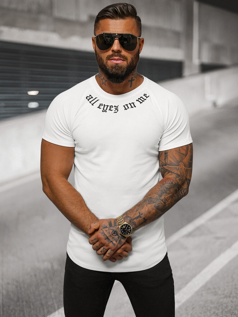 Férfi Póló Fehér OZONEE O/T7256