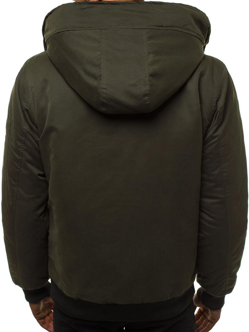 Férfi téli kabát sötét-zöld OZONEE JS/2019005