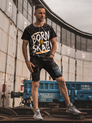 Férfi farmer rövidnadrág Fekete OZONEE G/1071