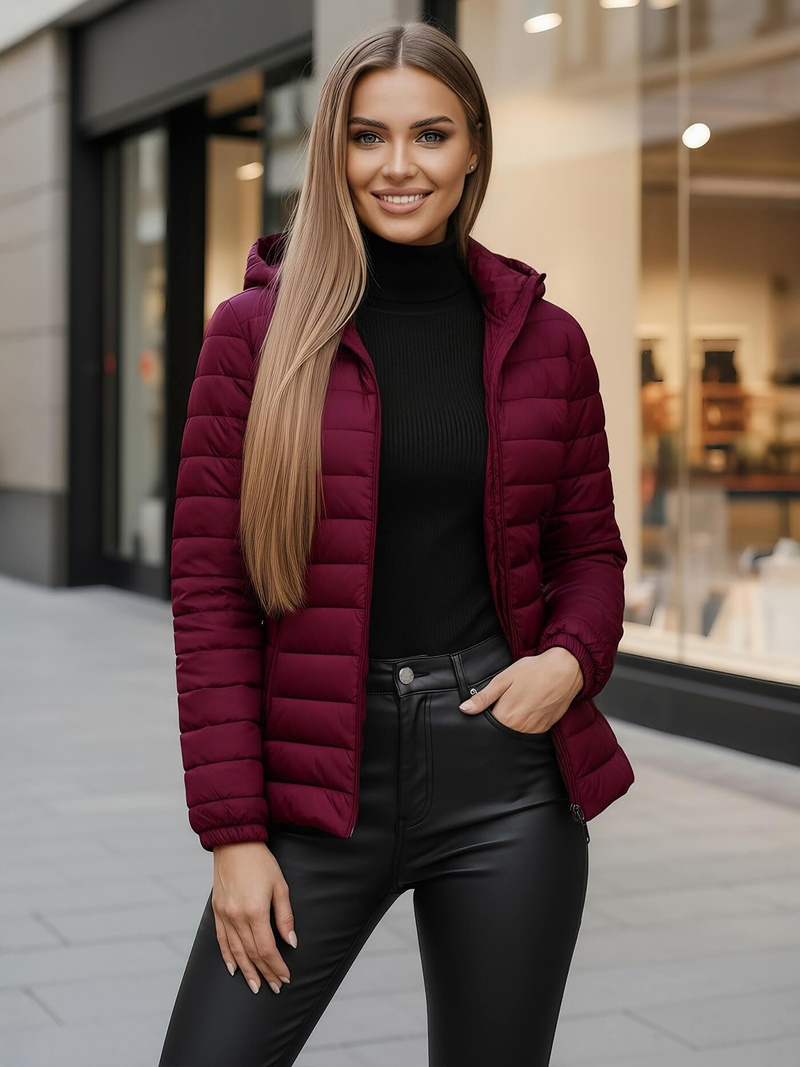 Női kabát bordó OZONEE JS/16M9103/01Z