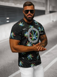 Férfi Póló Fekete OZONEE O/T136/3