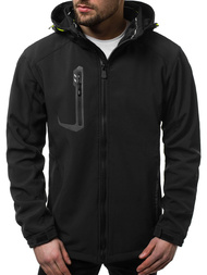 Férfi kapucnis softshell kabát fekete-sárga OZONEE GE/12267