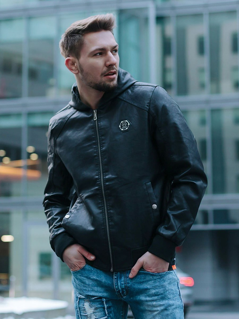 Férfi kabát fekete OZONEE N/5003/18Z