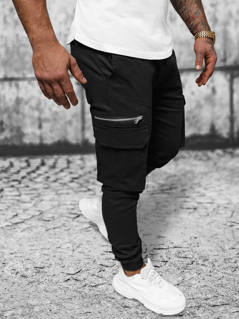 Férfi nadrág jogger fekete OZONEE O/G3043