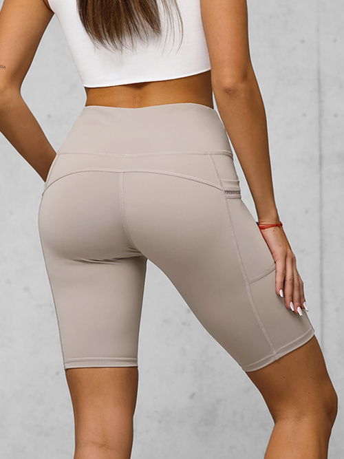 Rövid női leggings bézs OZONEE JS/XY24004S