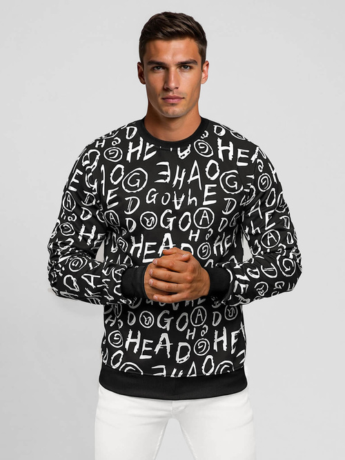 Férfi Pulóver Fekete OZONEE JS/8B1221/3Z