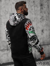 Férfi kapucnis pulóver fekete OZONEE O/B270