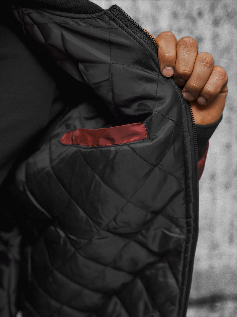 Férfi bomber dzseki bordó OZONEE JS/AK95Z