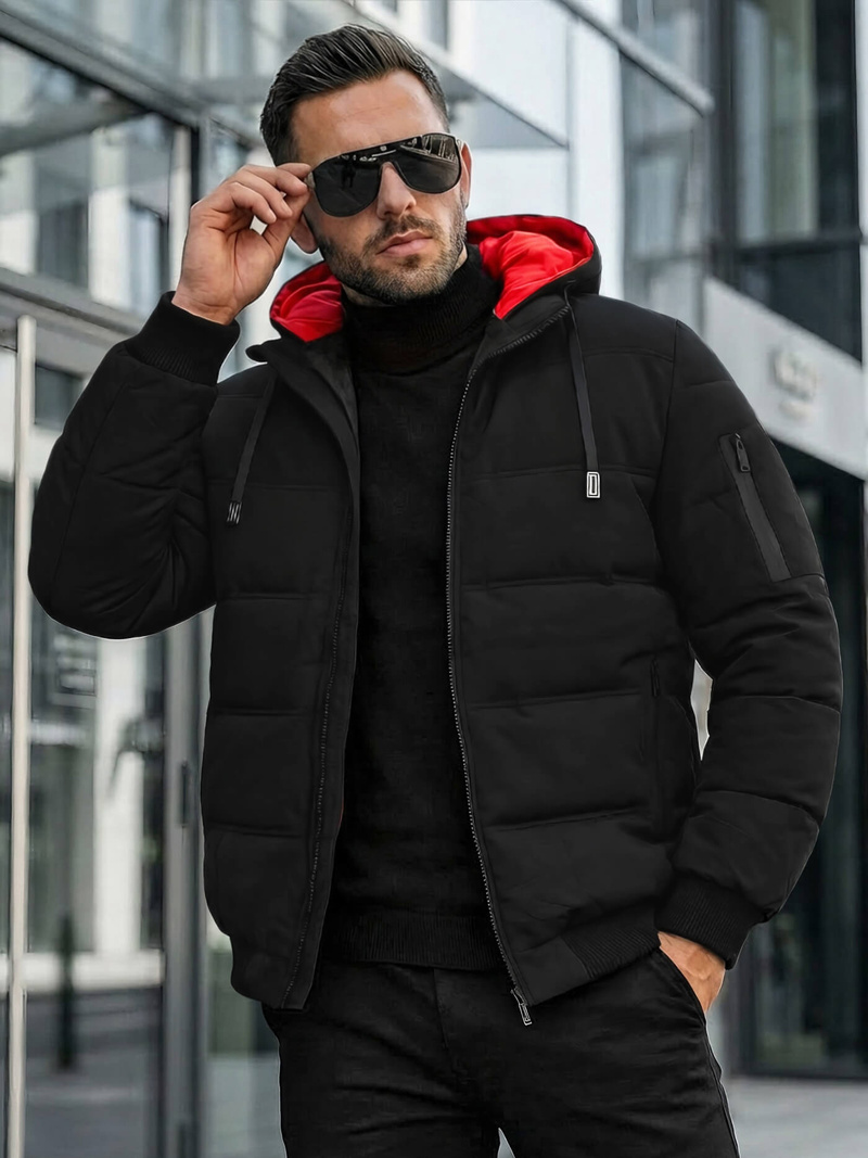 Férfi kabát fekete OZONEE JS/31M5003Z