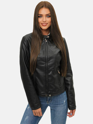 Női Bőrdzseki Fekete OZONEE JS/11Z8008