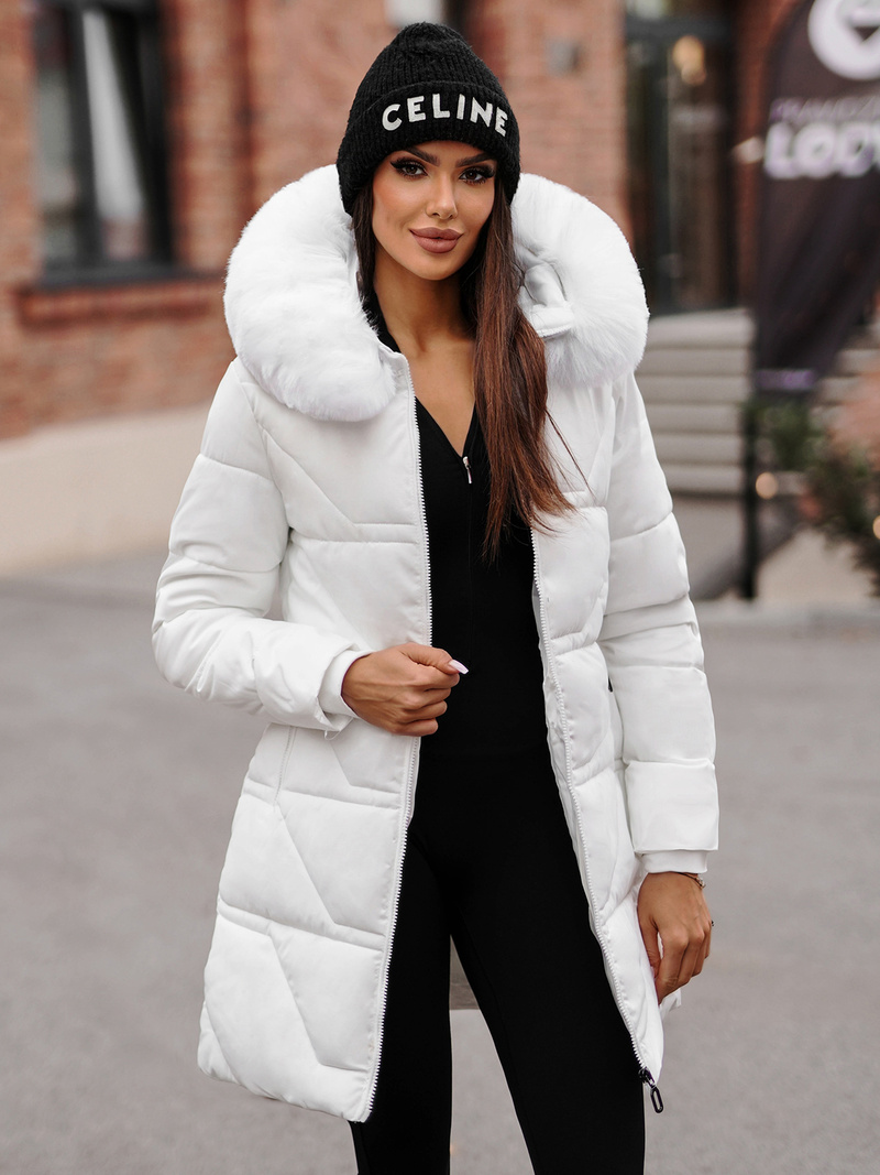 Női téli kabát fehér OZONEE JS/16M9099/281