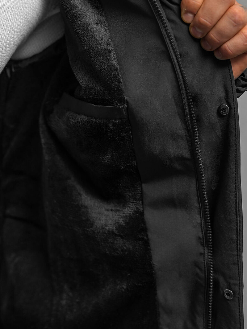 Férfi kabát fekete OZONEE JS/31M5011