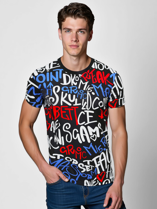 Férfi Póló Fekete OZONEE O/T1271/3Z