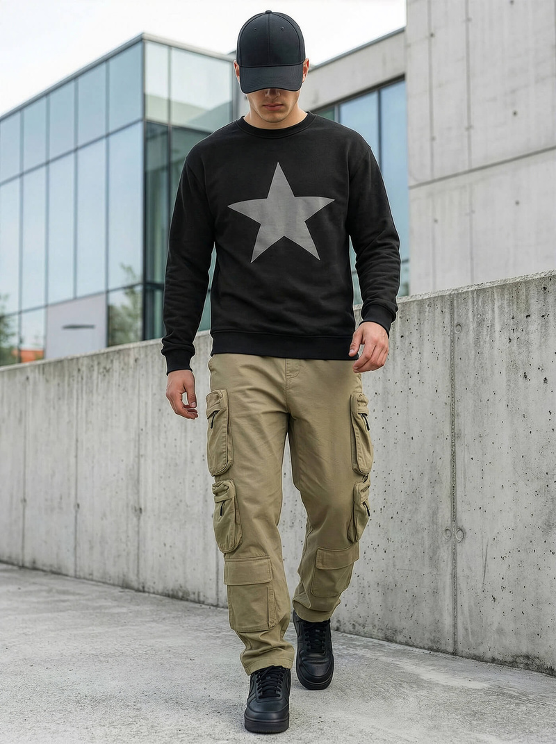 Férfi Melegítő Felső Fekete OZONEE JS/65B3920/3Z