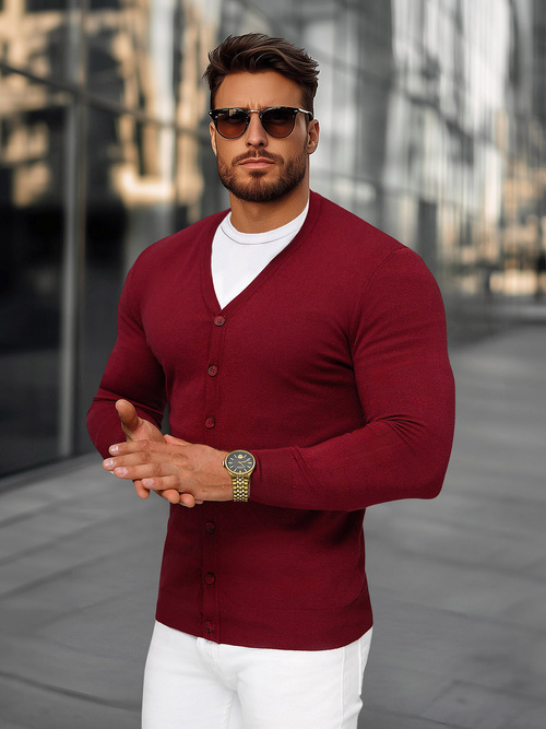 Férfi Pulóver Bordó OZONEE NB/MM6006/7Z