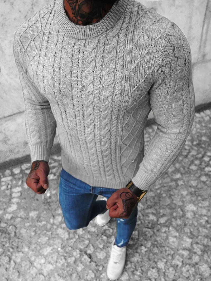 Férfi Pulóver Szürke OZONEE NB/MM6010/2