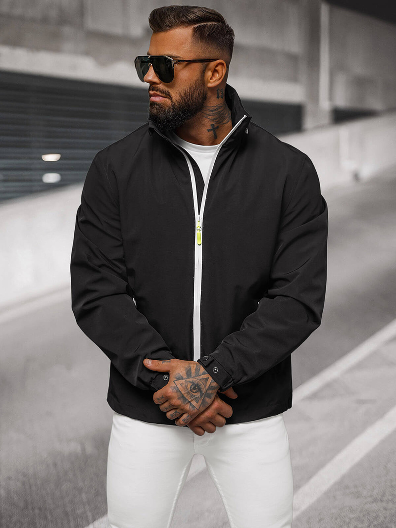 Férfi kapucnis softshell kabát fekete OZONEE JS/5M3105/392Z