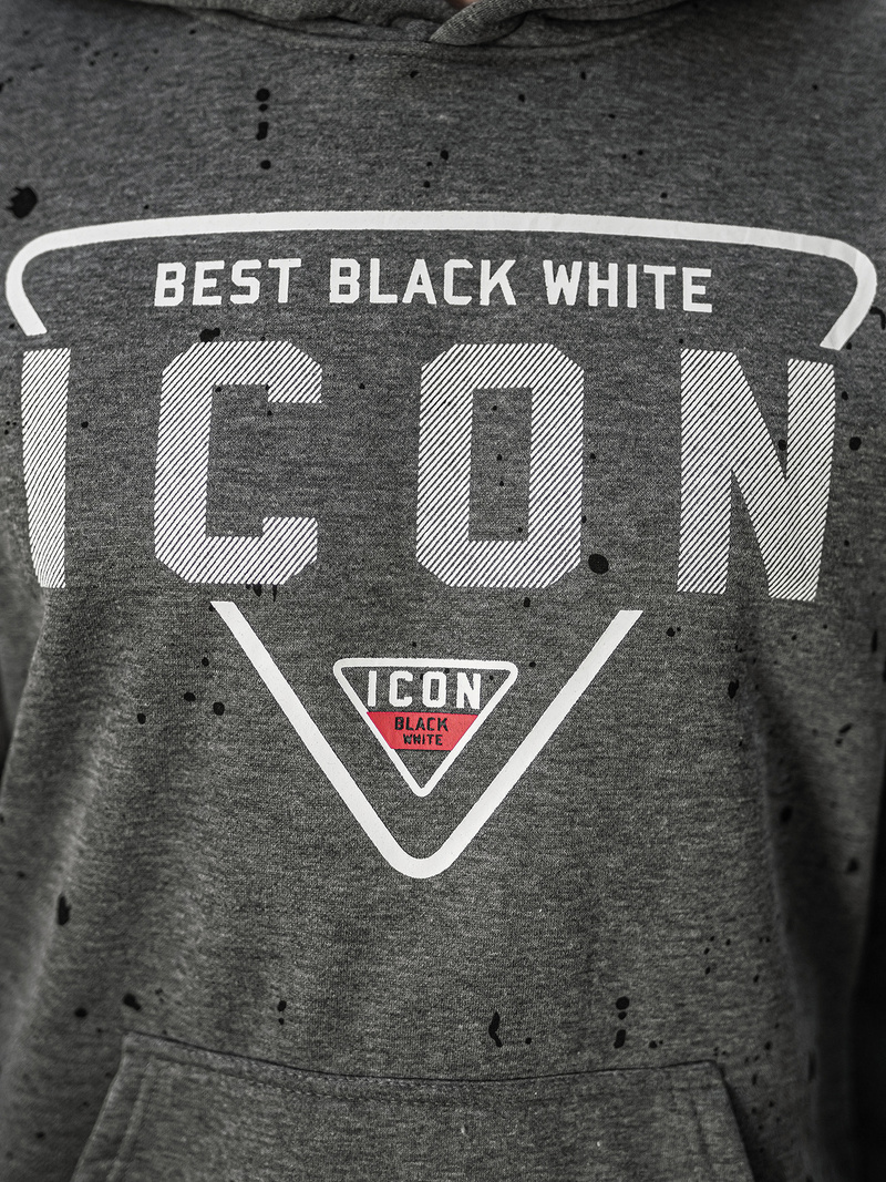 Férfi kapucnis felső grafit OZONEE JS/8B1737/5