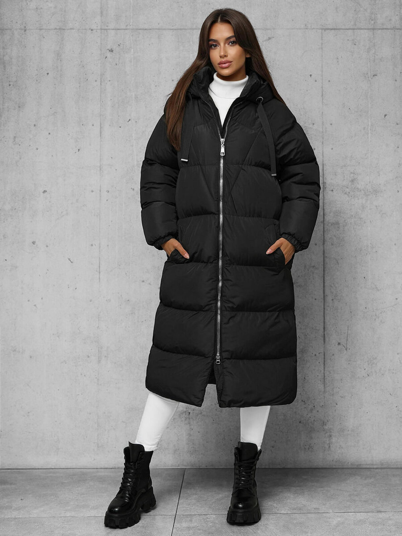 Női téli kabát fekete OZONEE JS/5M3163/392Z