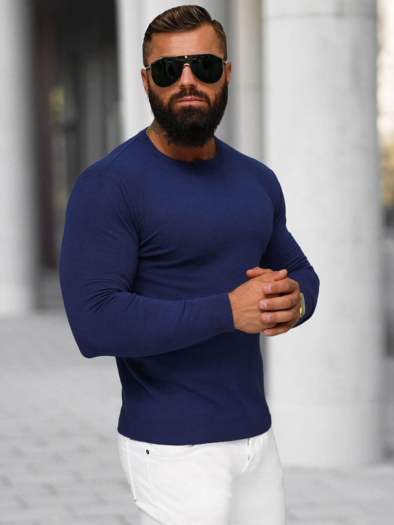 Férfi Pulóver Sötét-Kék OZONEE NB/MMB602/5Z