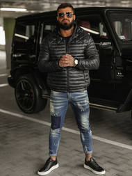 Férfi Steppelt Kabát Fekete OZONEE JS/16M9328/392BZ