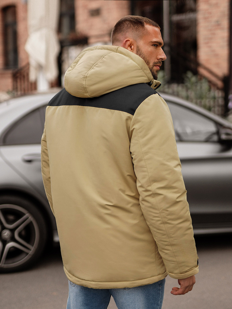 Férfi Steppelt Kabát Bézs OZONEE JS/22M322/62Z