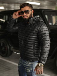 Férfi Steppelt Kabát Fekete OZONEE JS/16M9328/392BZ