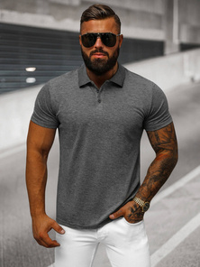 Férfi galléros póló grafit OZONEE JS/8T80/5Z