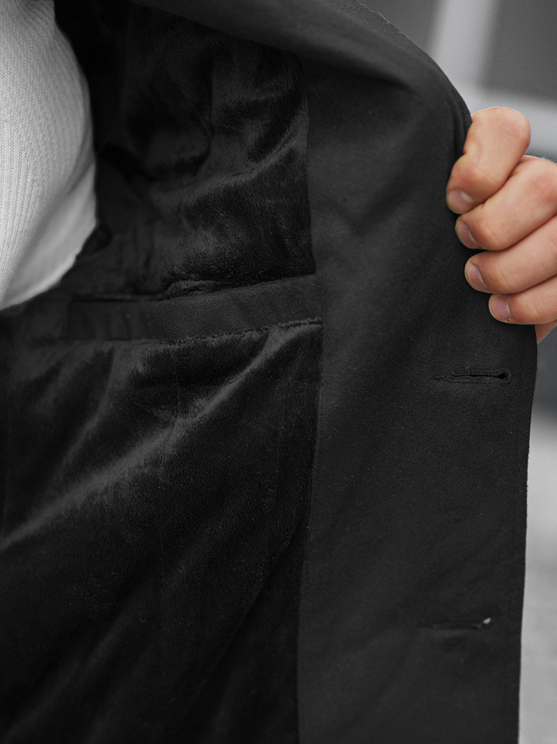 Férfi szövetkabát fekete OZONEE JS/79M3127Z