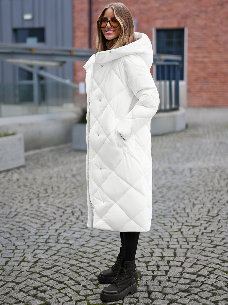 Női téli kabát fehér OZONEE JS/5M3173/281Z