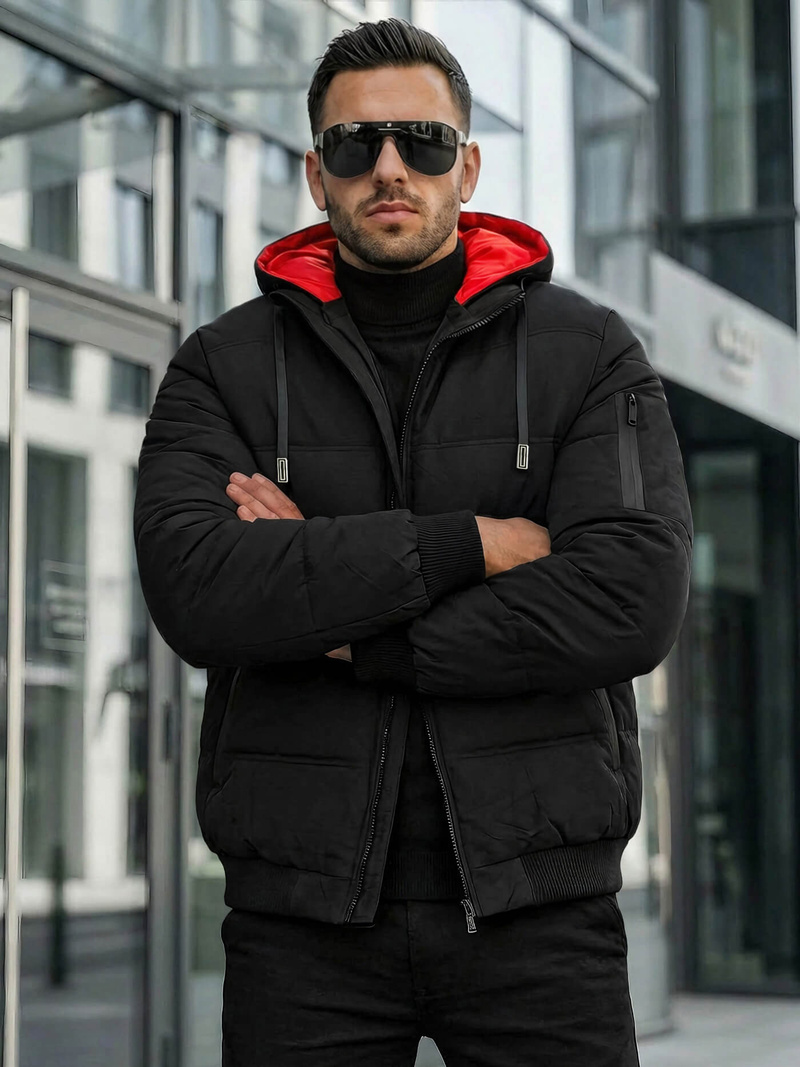 Férfi kabát fekete OZONEE JS/31M5003Z