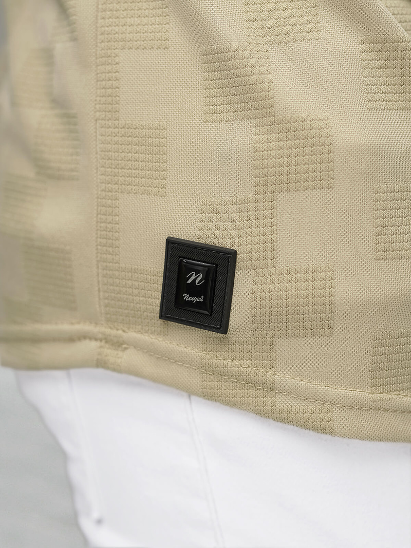 Férfi Póló Bézs OZONEE O/QS11621