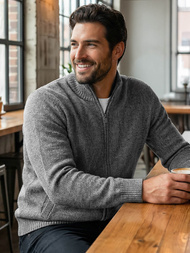 Férfi Pulóver Grafit OZONEE JS/59B3611/5