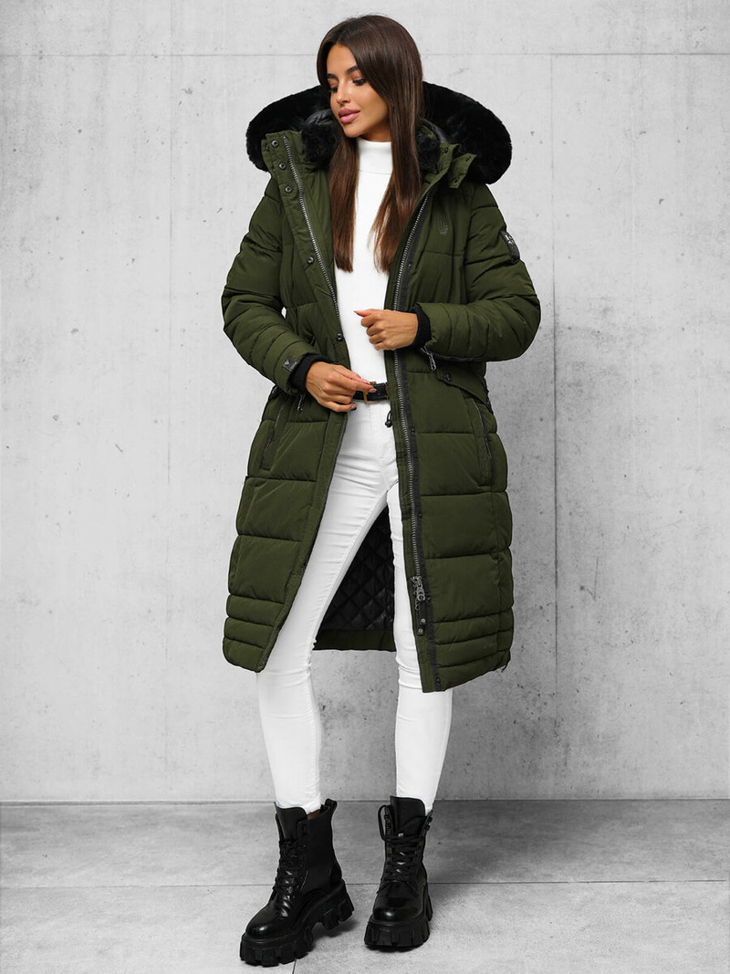 Női téli kabát khaki OZONEE O/W377