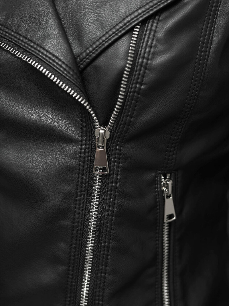 Női Bőrdzseki Fekete OZONEE JS/11Z8037Z