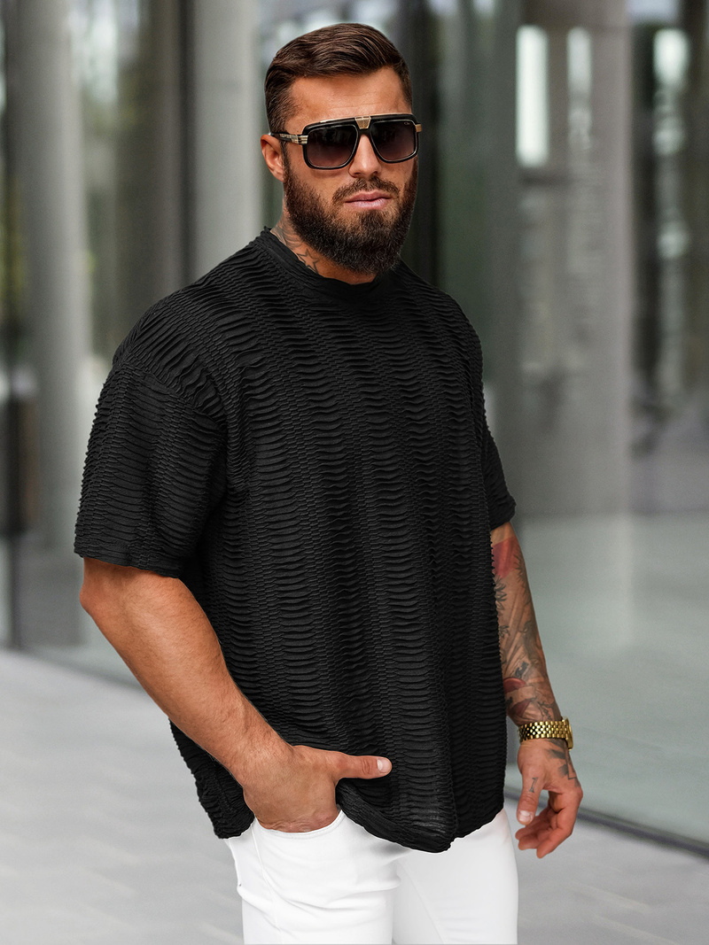 Férfi Póló Fekete OZONEE O/B1149