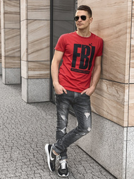 Férfi póló Piros OZONEE JS/SS100730Z