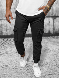 Férfi nadrág chino jogger fekete OZONEE NB/MP0201N
