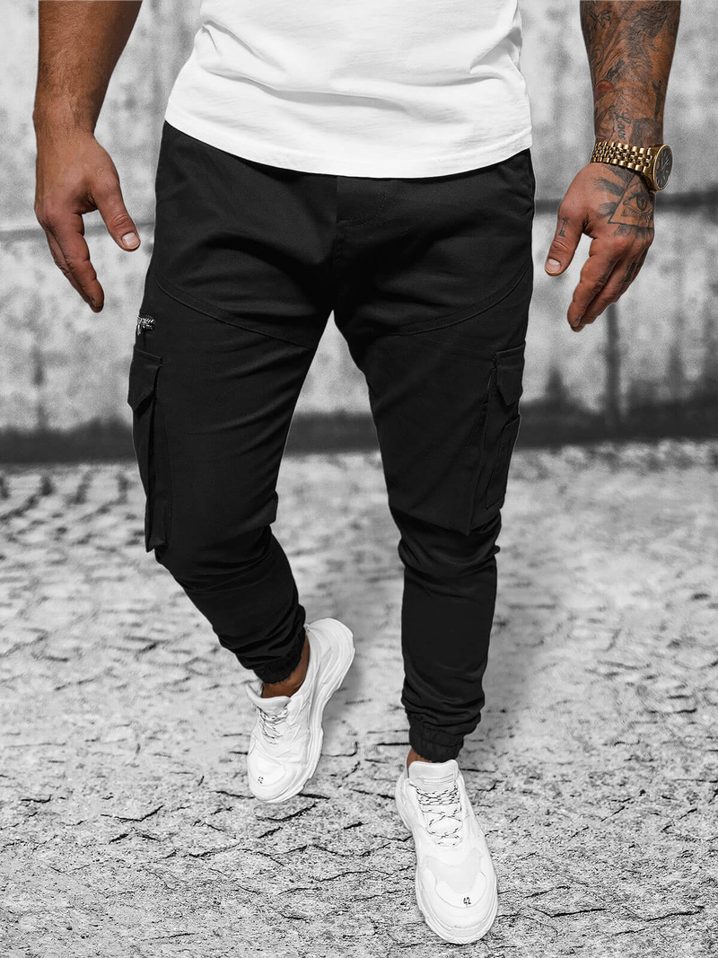 Férfi nadrág jogger fekete OZONEE O/G3043