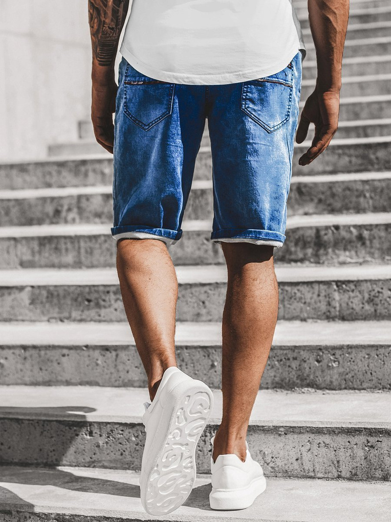 Férfi farmer rövidnadrág Kék OZONEE RF/HY331