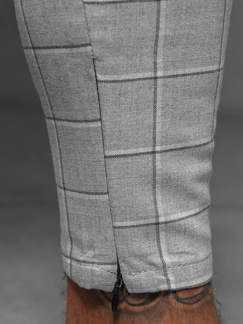 Férfi chino nadrág szürke OZONEE DJ/550172