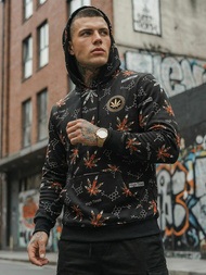 Férfi kapucnis pulóver fekete OZONEE O/B266Z