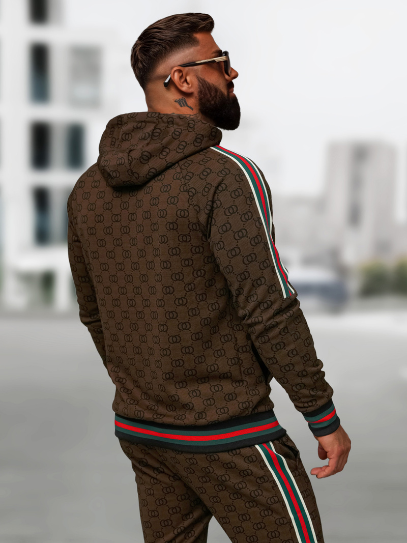 Férfi melegítő együttes sötét-bézs OZONEE O/FF5111AB