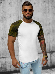 Férfi póló Fehér-Terepmintás OZONEE JS/8T82/2Z