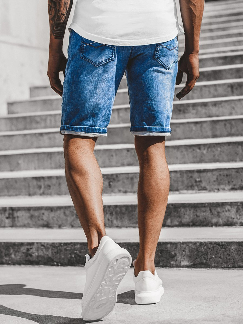 Férfi farmer rövidnadrág Kék OZONEE RF/HY348