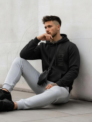 Férfi kapucnis felső fekete OZONEE JS/8B1973/3