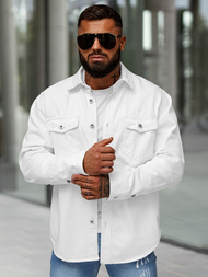 Férfi Farmer Ing Fehér OZONEE L/CA777/2