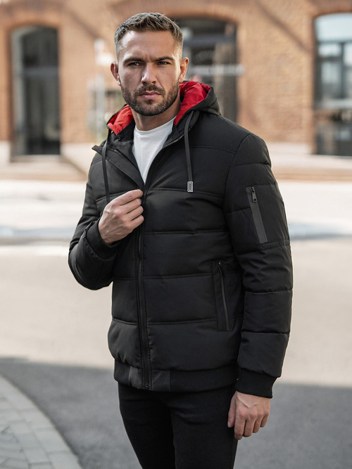 Férfi kabát fekete OZONEE JS/31M5003Z