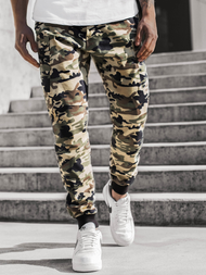 Férfi nadrág jogger Bézs – Terepmintás OZONEE O/11103