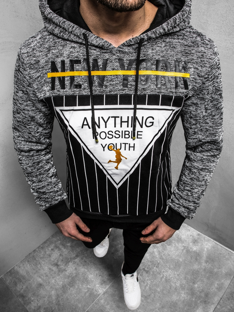 Férfi blúz grafit Szürke OZONEE JS/KS1907Z